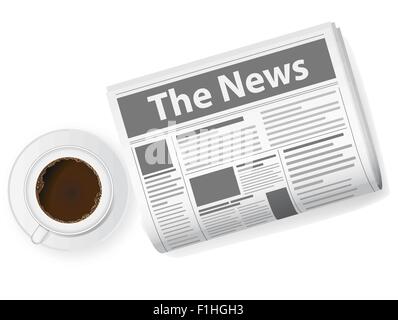 cup of coffee and newspaper vector illustration Stock Vector