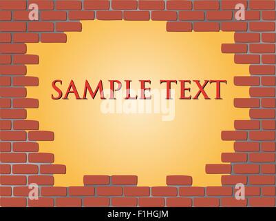 hole in a wall for inscriptions vector illustration Stock Vector