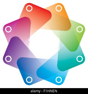 Colorful Octagon Symbol with transparent effect. Vector EPS10 with copyspace. Stock Vector