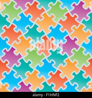 Colorful jigsaw puzzles. 3d seamless background. Vector EPS10. Stock Vector