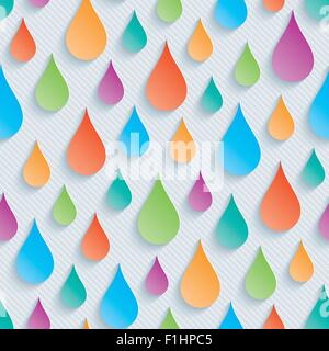 Colorful raindrops walpaper. 3d seamless background. Vector EPS10. Stock Vector