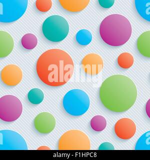 Colorful circles walpaper. 3d seamless background. Vector EPS10. Stock Vector