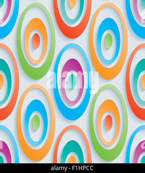 Colorful concentric circles. 3d seamless background. Vector EPS10. Stock Vector