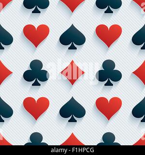 Light perforated paper with cut out effect. 3d card symbol seamless background. Vector EPS10. Stock Vector