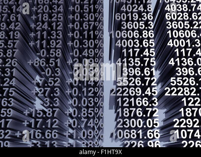 Share prices quoted. Real time quotes at the stock exchange. High resolution image. Stock Photo