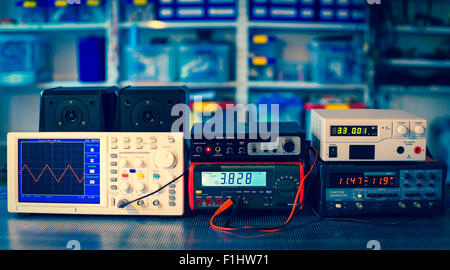 measuring devices in the physical laboratory Stock Photo