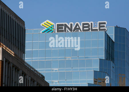 A logo sign outside of the headquarters of Enable Midstream Partners, in Oklahoma City, Oklahoma, on August 20, 2015 Stock Photo