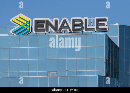 A logo sign outside of the headquarters of Enable Midstream Partners, in Oklahoma City, Oklahoma, on August 20, 2015 Stock Photo