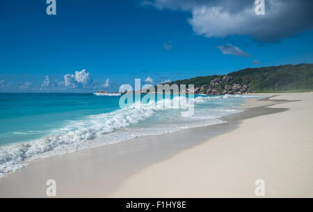 Grand Anse tropical beach, La Digue island, Seychelles Stock Photo