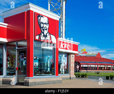 Branch of KFC, Kentucky Fried Chicken, in Barrow-in-Furness, Cumbria, England UK Stock Photo