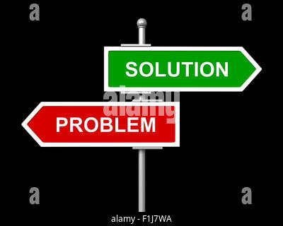 problem or solution concept on the road signs Stock Photo - Alamy
