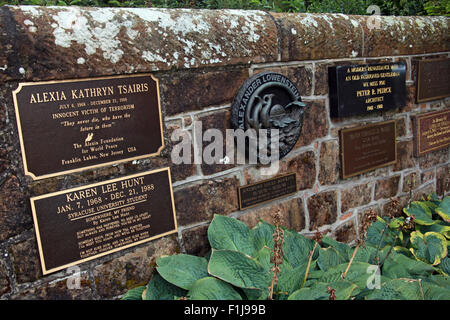 Lockerbie PanAm103 In Rememberance Memorial wall, Scotland