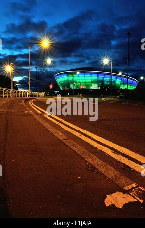 Glasgow, Scotland, UK. 02nd Sep, 2015. Night falls over the Hydro Arena Credit:  Tony Clerkson/Alamy Live News Stock Photo