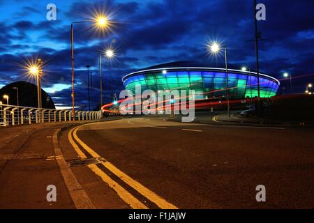 Glasgow, Scotland, UK. 02nd Sep, 2015. Night falls over the Hydro Arena Credit:  Tony Clerkson/Alamy Live News Stock Photo