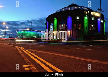 Glasgow, Scotland, UK. 02nd Sep, 2015. Night falls over the Hydro Arena and the north side Rotunda Credit:  Tony Clerkson/Alamy Live News Stock Photo