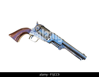 Antique Colt 1851 Navy revolver on a white background Stock Photo