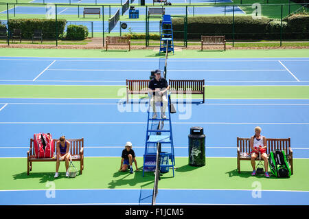 Tennis match at The Riverside Health & Rackets Club Chiswick, Borough of Hounslow, Greater London, England, United Kingdom Stock Photo
