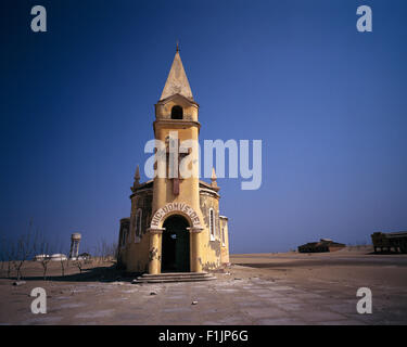 Deserted Church in Baia dos Tigres, Angola, Africa Stock Photo