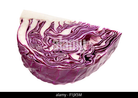 Purple cabbage part isolated on white background Stock Photo