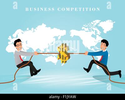 flat 3d isometric design of business competition Stock Vector