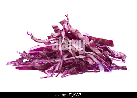 Red cabbage slice heap isolated on white Stock Photo