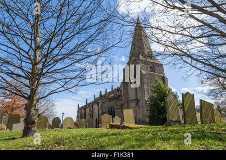 Church of St Peter, a 14th Century Grade 1 listed church at Hope, Derbyshire, England, UK Stock Photo