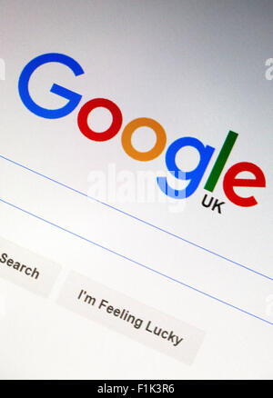 Google search engine logo updated in September 2015 Stock Photo