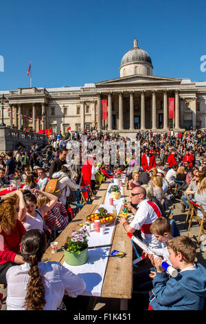 St Georges day celebrations Trafalgar Square, London. England. Stock Photo