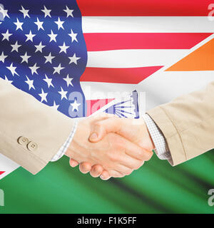 Businessmen shaking hands - United States and India Stock Photo