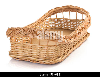 wicker basket isolated on white background Stock Photo