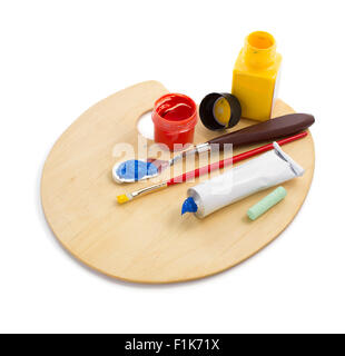 Empty White Plastic Paint Palette Cut Out Stock Photo - Alamy