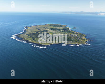 Aerial view of Robben Island, Cape Town, South Africa Stock Photo