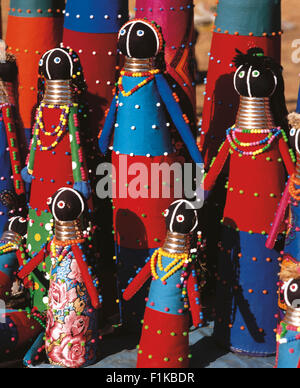 Ndebele Epopi dolls. Traditional arts and crafts, Johannesburg, Gauteng Province, South Africa, Africa Stock Photo
