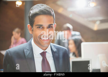 Close up portrait smiling businessman Stock Photo