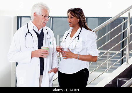 Two doctors talking Stock Photo