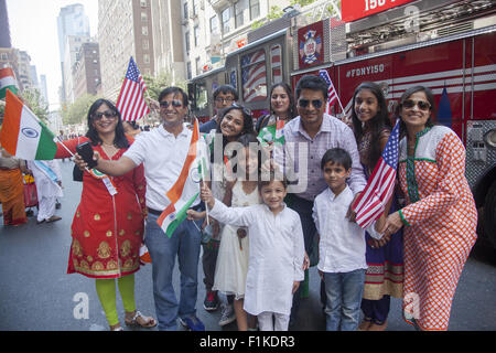35th Annual Indian Independence Day Parade on Madison Ave. in NYC on Aug.16, 2015 Stock Photo