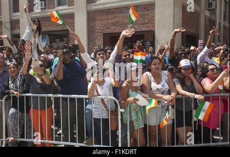 35th Annual Indian Independence Day Parade on Madison Ave. in NYC on Aug.16, 2015 Stock Photo