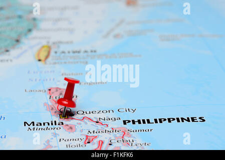 Manila Pinned On A Map Of Asia F1kfk6 