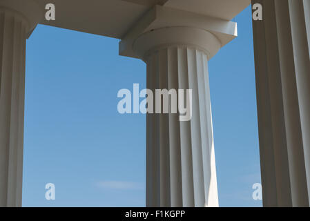 Doric Columns Of Ancient Greek Temple Stock Photo