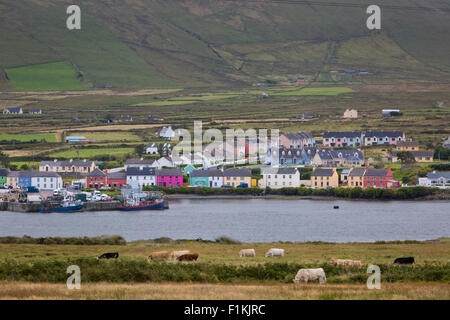 View over Portmagee along Ring of Skelig, County Kerry, Republic of Ireland Stock Photo