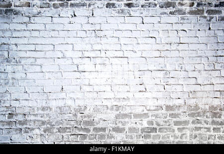 Background of old white brick wall texture Stock Photo