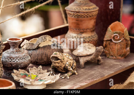 stand with ornaments and trinkets Stock Photo
