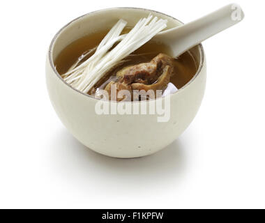 a bowl of oxtail soup isolated on white background Stock Photo