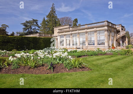 Planted borders in stately home garden at Castle Ashby Northamptonshire  UK Stock Photo