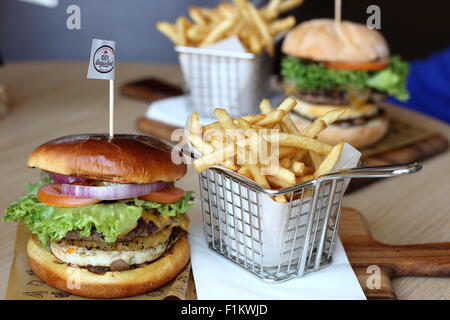 Create your own burger at McDonald's Australia Stock Photo