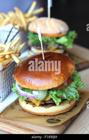 Create your own burger at McDonald's Australia Stock Photo