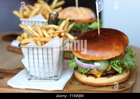 Create your own burger at McDonald's Australia Stock Photo