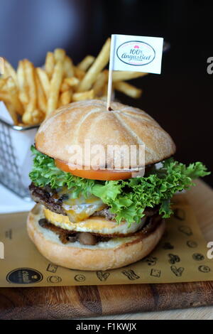 Create your own burger at McDonald's Australia Stock Photo