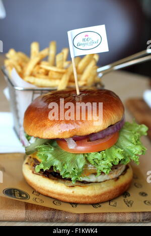 Create your own burger at McDonald's Australia Stock Photo