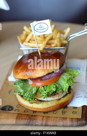 Create your own burger at McDonald's Australia Stock Photo